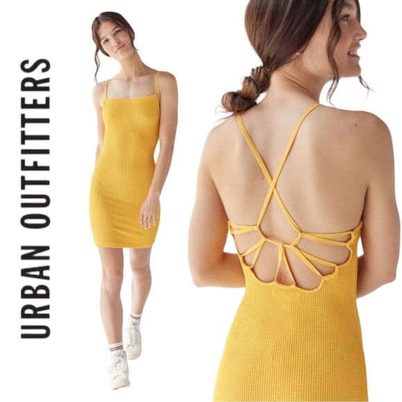 NEW Urban Outfitters UO Tyra Strappy-Back Mini Dress M L - Picture 2 of 4